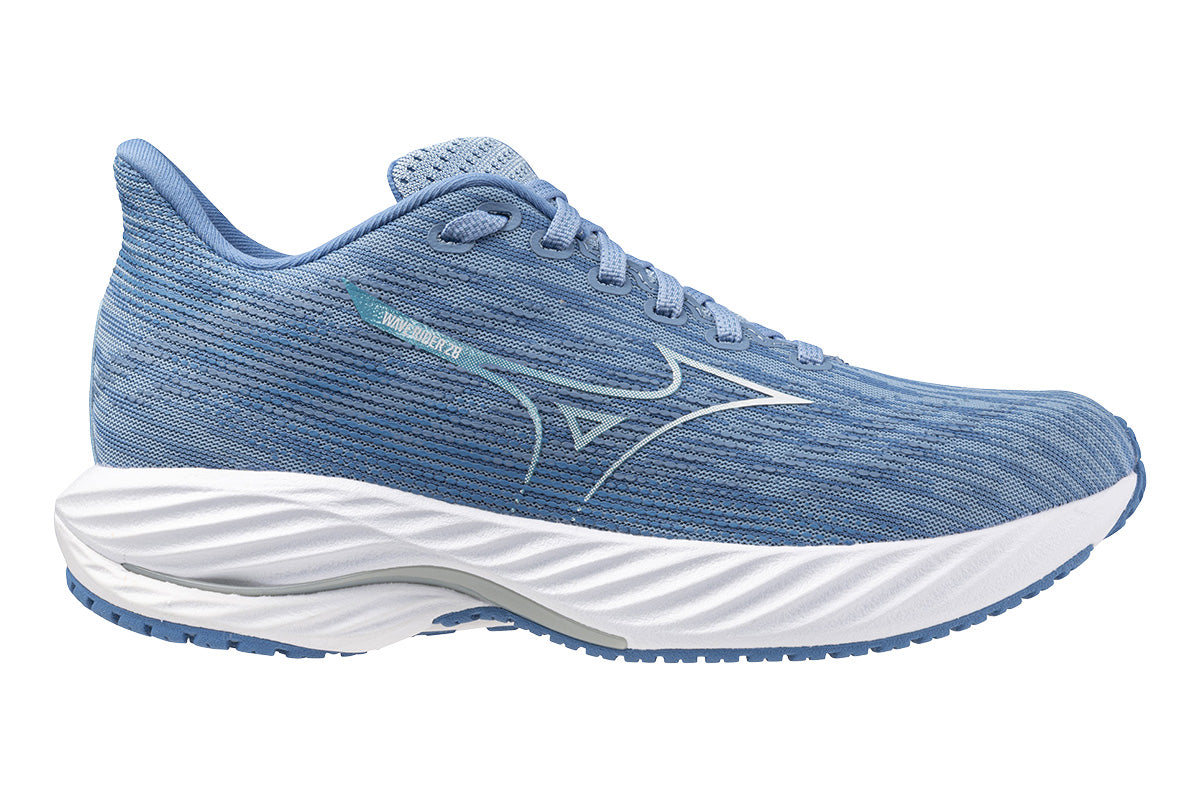 Mizuno Wave Rider 28 B Snow White/Camellia Rose/Vintage Indigo Womens